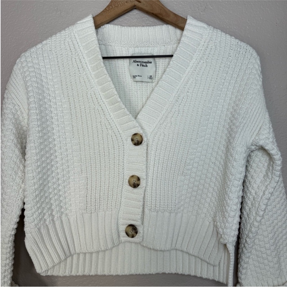 Abercrombie & Fitch Cream Women's Cardigan - Picture 8 of 9